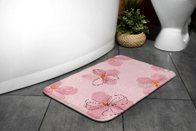 Bathroom rug Flowers Pink