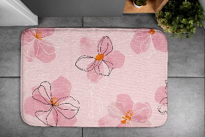 Bathroom rug Flowers Pink