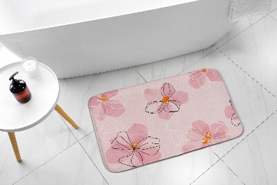 Bathroom rug Flowers Pink