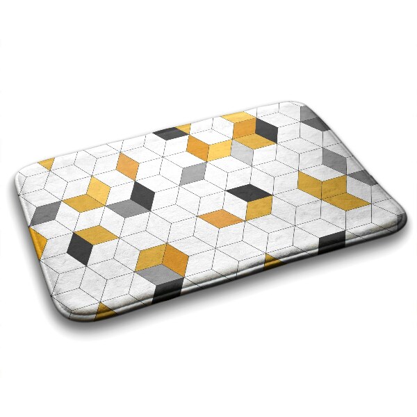 Bathroom rug Geometric cubes