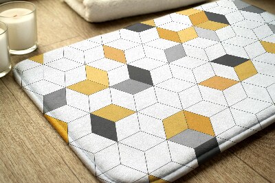 Bathroom rug Geometric cubes