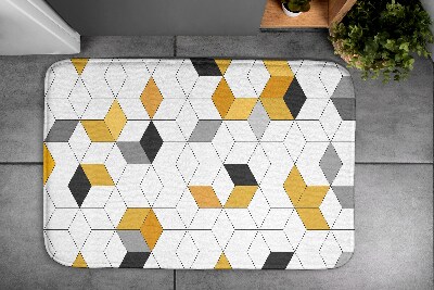 Bathroom rug Geometric cubes