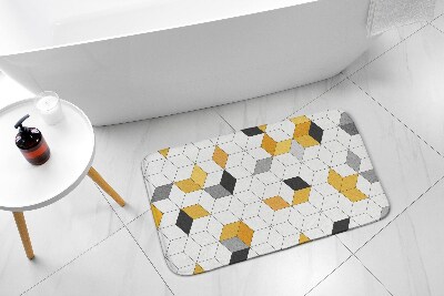 Bathroom rug Geometric cubes