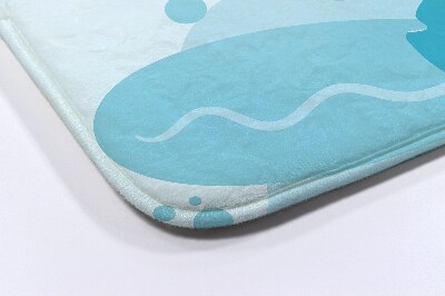 Non slip shower mat Blue Fish