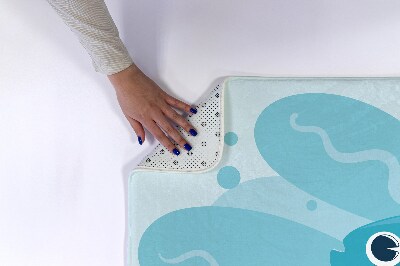 Non slip shower mat Blue Fish