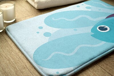 Non slip shower mat Blue Fish