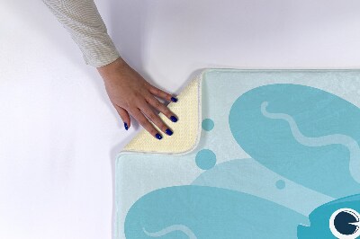 Non slip shower mat Blue Fish