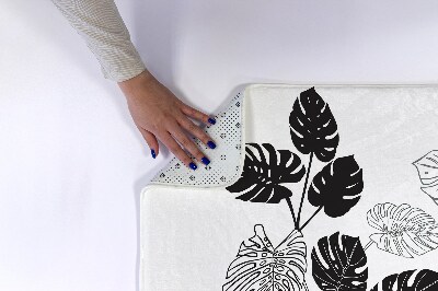 Non slip bath mat Monstera leaves