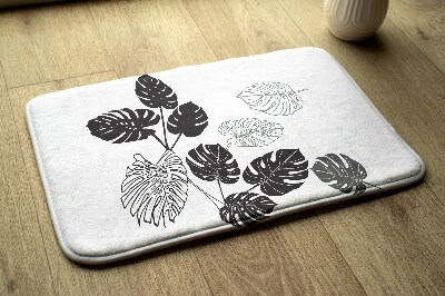 Non slip bath mat Monstera leaves