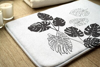 Non slip bath mat Monstera leaves