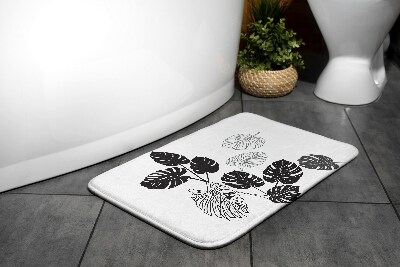 Non slip bath mat Monstera leaves