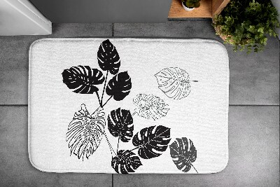 Non slip bath mat Monstera leaves