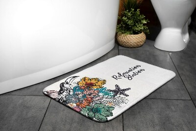 Non slip shower mat Birds Flowers