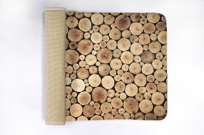 Bathroom carpet Wooden logs