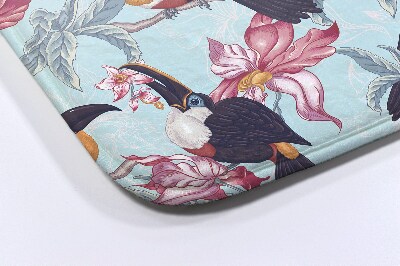 Non slip shower mat Birds Flowers