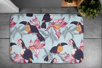 Non slip shower mat Birds Flowers