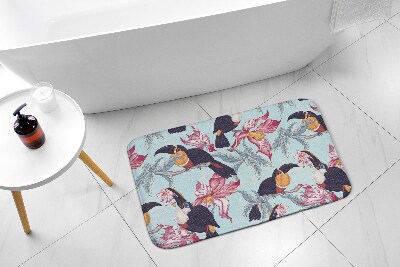 Non slip shower mat Birds Flowers