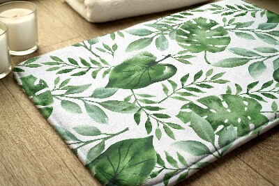 Non slip shower mat Monstera leaves