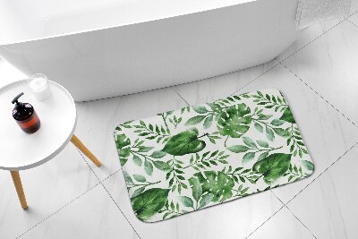 Non slip shower mat Monstera leaves