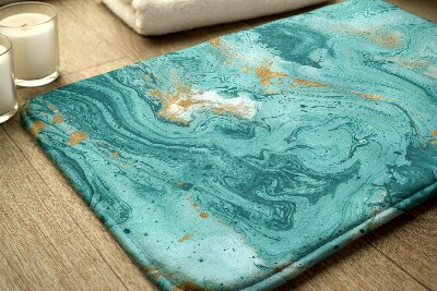 Bath rug Turquoise marble