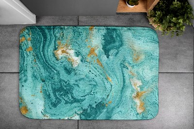 Bath rug Turquoise marble