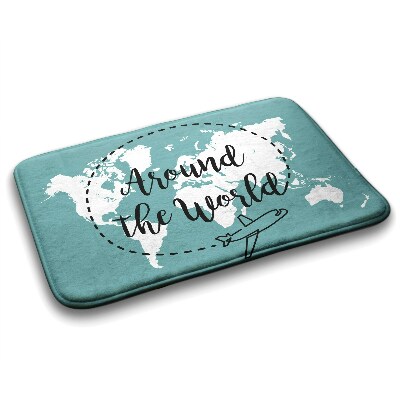 Non slip bath mat World Map