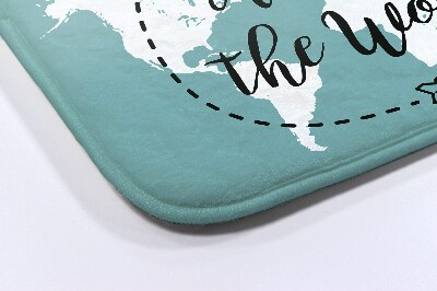 Non slip bath mat World Map