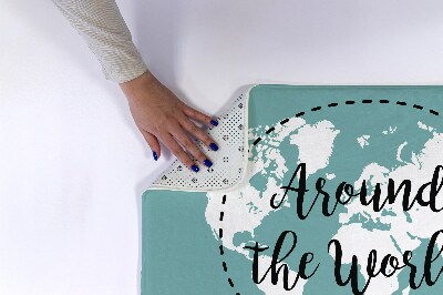 Non slip bath mat World Map