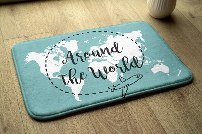 Non slip bath mat World Map