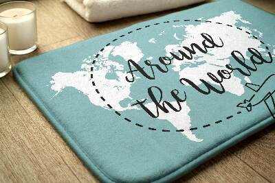 Non slip bath mat World Map