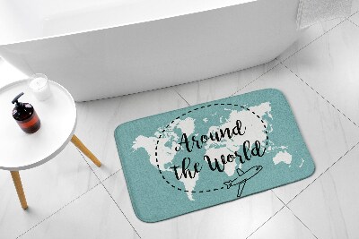 Non slip bath mat World Map