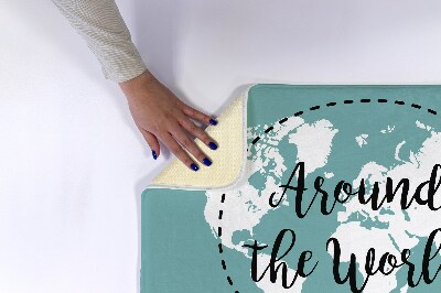 Non slip bath mat World Map