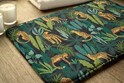 Bathroom rug Animal Cheetah Plants