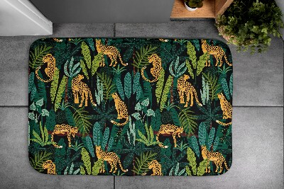 Bathroom rug Animal Cheetah Plants