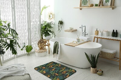 Bathroom rug Animal Cheetah Plants