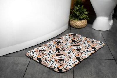 Bathroom mat Bird Toucan Plants