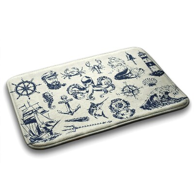 Non slip bath mat Sea Symbols