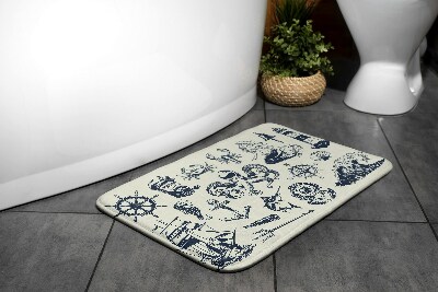 Non slip bath mat Sea Symbols