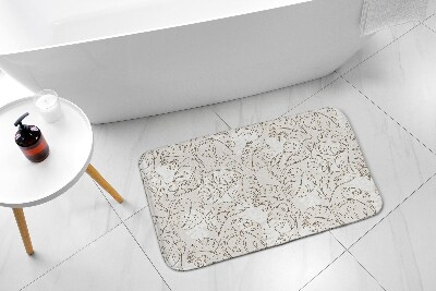 Non slip bath mat Monstera leaves