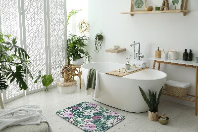 Bathroom rug Monstera leaves