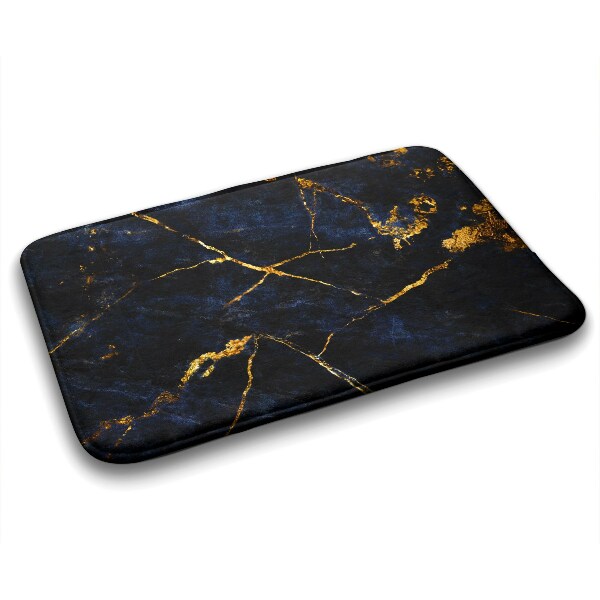 Non slip bath mat Navy blue marble