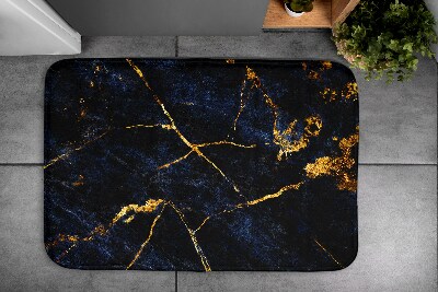 Non slip bath mat Navy blue marble