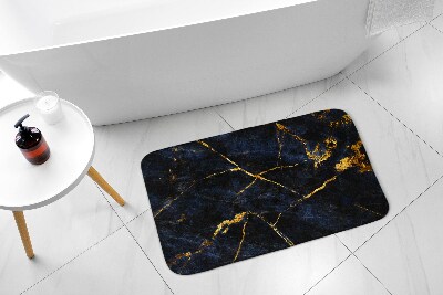 Non slip bath mat Navy blue marble