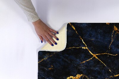 Non slip bath mat Navy blue marble