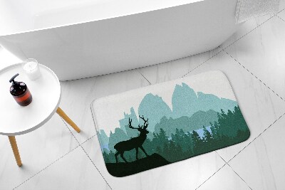 Non slip bath mat Forest Deer