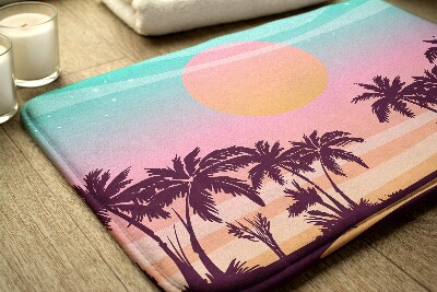 Non slip shower mat Tropical beach