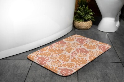 Bath rug Monstera leaves pattern