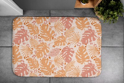 Bath rug Monstera leaves pattern