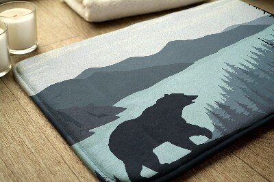 Non slip shower mat Bear Forest