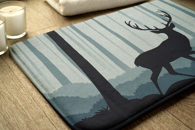 Bathroom mat Forest motif